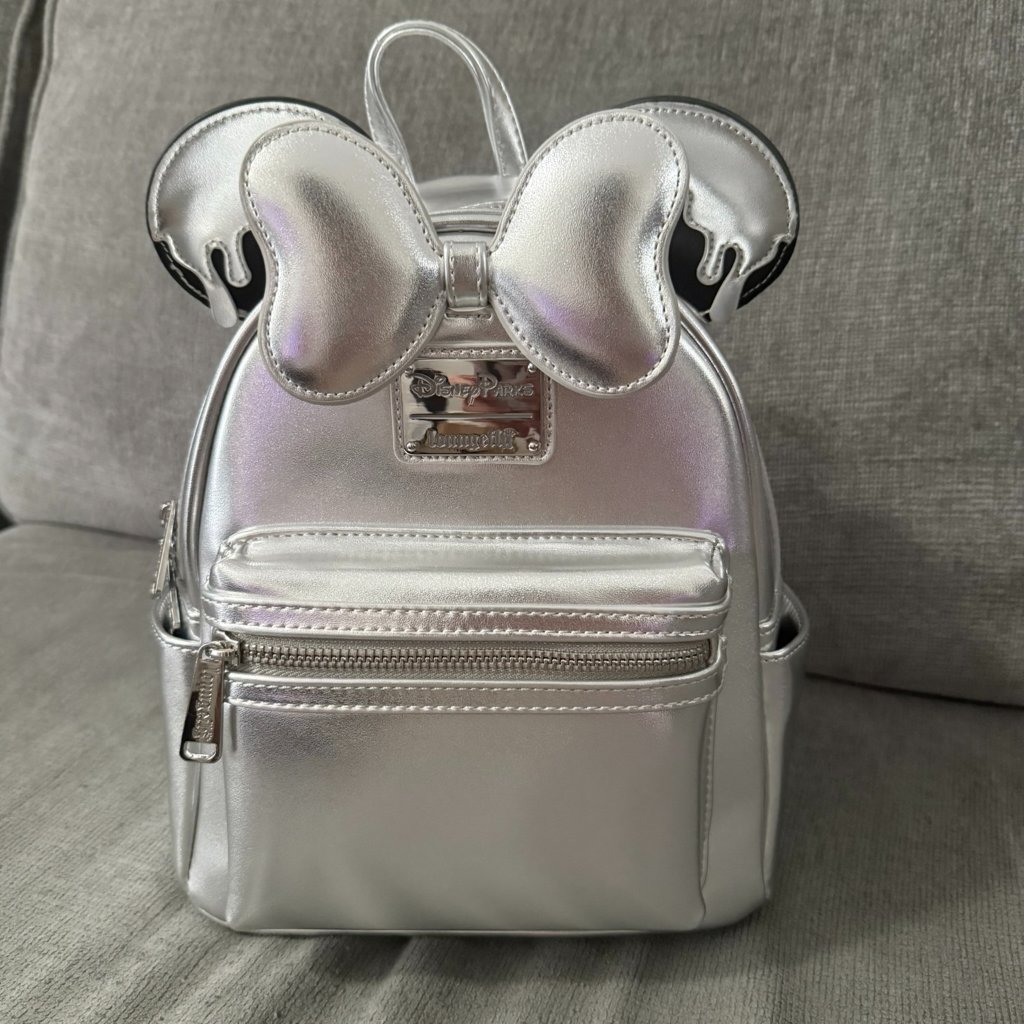 Disney 100 Years Of Wonder Platinum Minnie Mouse Ears Loungefly Mini Backpack